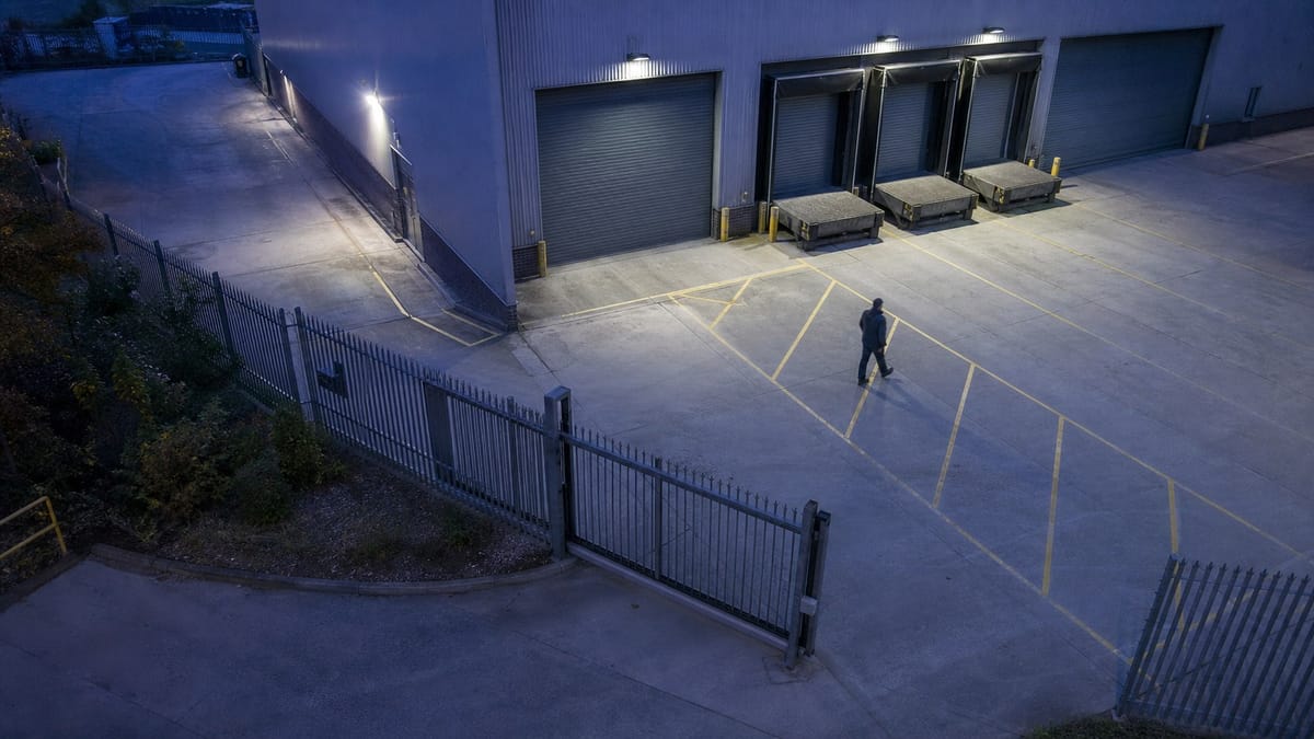 Industrial operations activity across a plant loading area